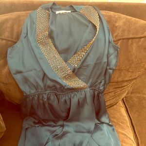 Silky blue mini dress